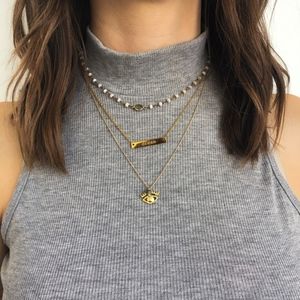 Jook and Nona 18k Gold-Plated Dream Bar Necklace